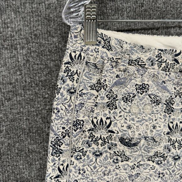 ORFEO Paris Shorts Womens S Blue Floral Tweed Mid Rise Preppy Classic Old Money - Picture 2 of 8